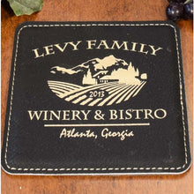 Load image into Gallery viewer, Personalized Chateau Leather Coasters (6-Pack)