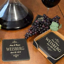 Load image into Gallery viewer, Fully Custom Personalized Leather Coasters (6-Pack)