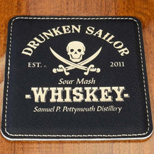 Load image into Gallery viewer, Distillery Theme Personalized Leather Coasters (6-Pack)