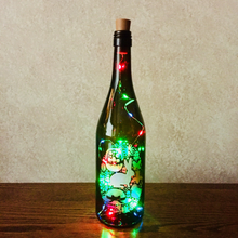Load image into Gallery viewer, Hoppy Easter Etched Egg Wine Bottle With Twinkle Fairy Lights Powered From Cork