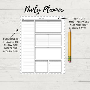 Daily Planner, Weekly Planner, Monthly Planner - Printable Planner With To Do Lists, Inserts & More