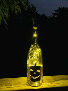 "Jack" Pumpkin Wine Bottle with Lights