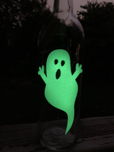 "Boo" Ghost Glow In The Dark Wine Bottle with Lights