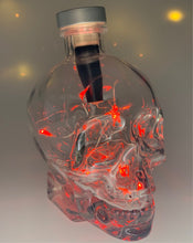 Load image into Gallery viewer, Spooky Skull Glass Bottle Decoration With Battery Powered String Lights