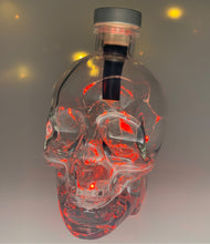 Load image into Gallery viewer, Spooky Skull Glass Bottle Decoration With Battery Powered String Lights