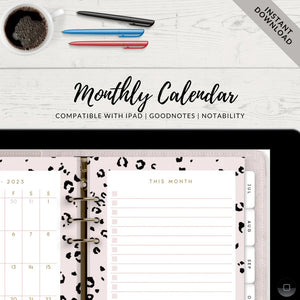 Pink Animal Print, Digital Planner, Weekly Planner, Monthly Planner, 2023 Planner, iPad Planner, GoodNotes Planner, Notability Planner