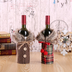 Cozy Plaid and Pattern Wine Bottle Cover Bag (2 Pack)