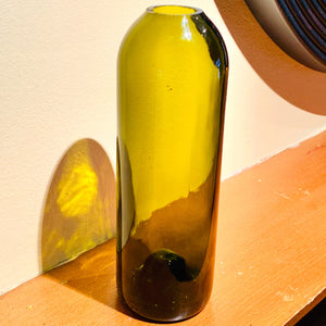 Green/Brown Wine Bottle Flower Vase