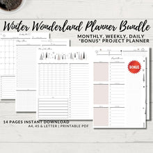 Load image into Gallery viewer, Winter Theme Planner, Daily Planner, Weekly Planner, Monthly Planner, Printable Planner, Set of Planners, Planner Insert, 2023 Planner, PDF