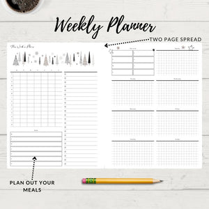 Winter Theme Planner, Daily Planner, Weekly Planner, Monthly Planner, Printable Planner, Set of Planners, Planner Insert, 2023 Planner, PDF